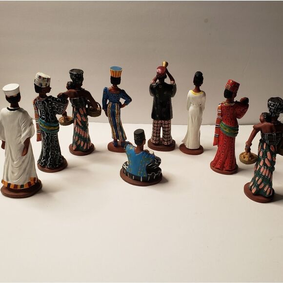 Vintage African Figurines (9 Pieces) - Picture 4 of 9